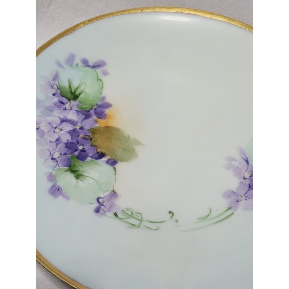 Thomas Sevres Bavaria Porcelain Floral Plate Gold Trim ~8 in Round Decorative - Picture 3 of 10